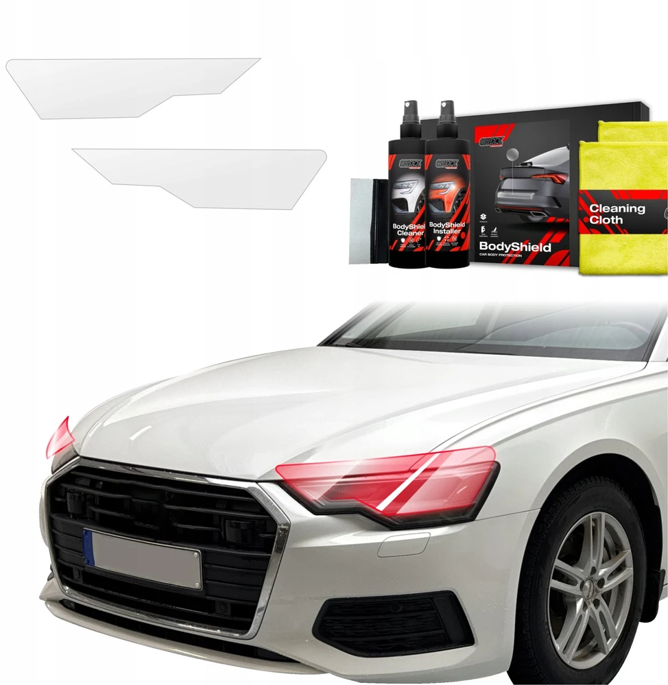 GrizzGlass Apsauginė plėvelė priekiniams žibintams GrizzGlass BodyShield, skirta Audi A6 C8 Sedan (2018-2023) [2w1]