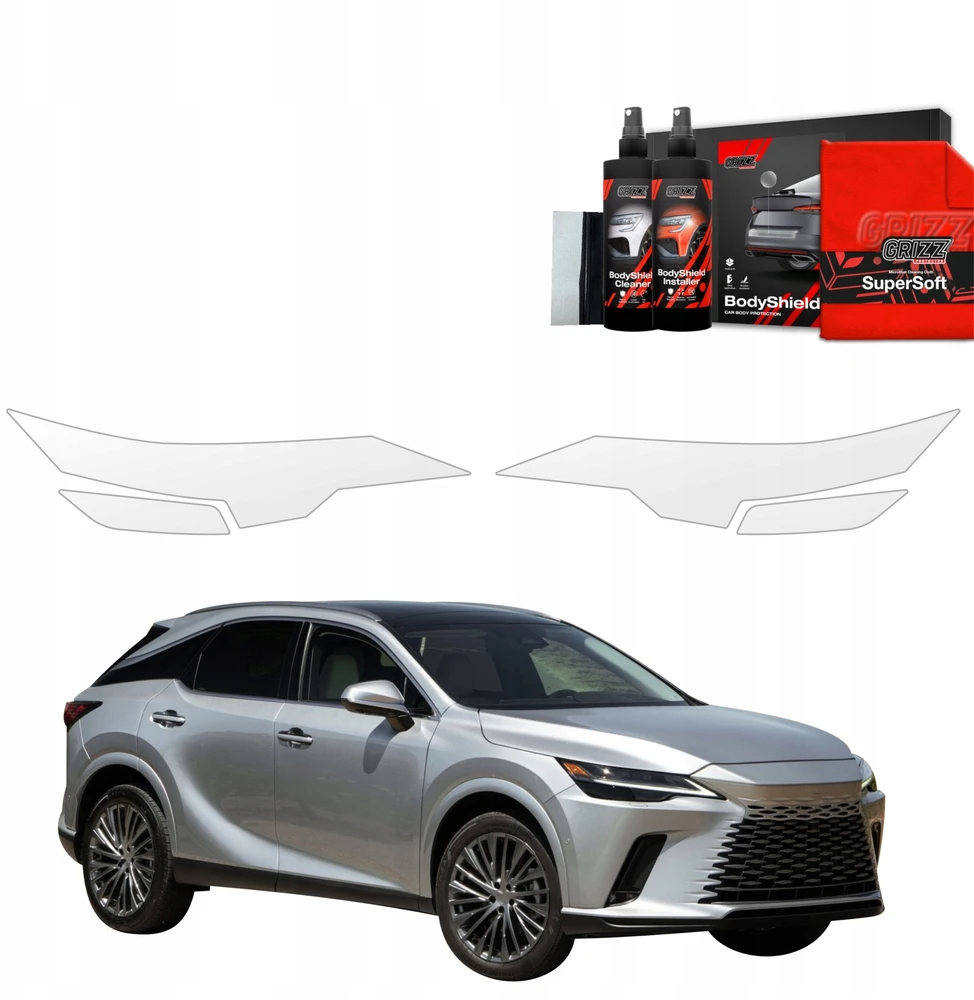 GrizzGlass Apsauginė plėvelė priekiniams žibintams BodyShield, skirta Lexus RX 350h (2022-2025) [4w1]