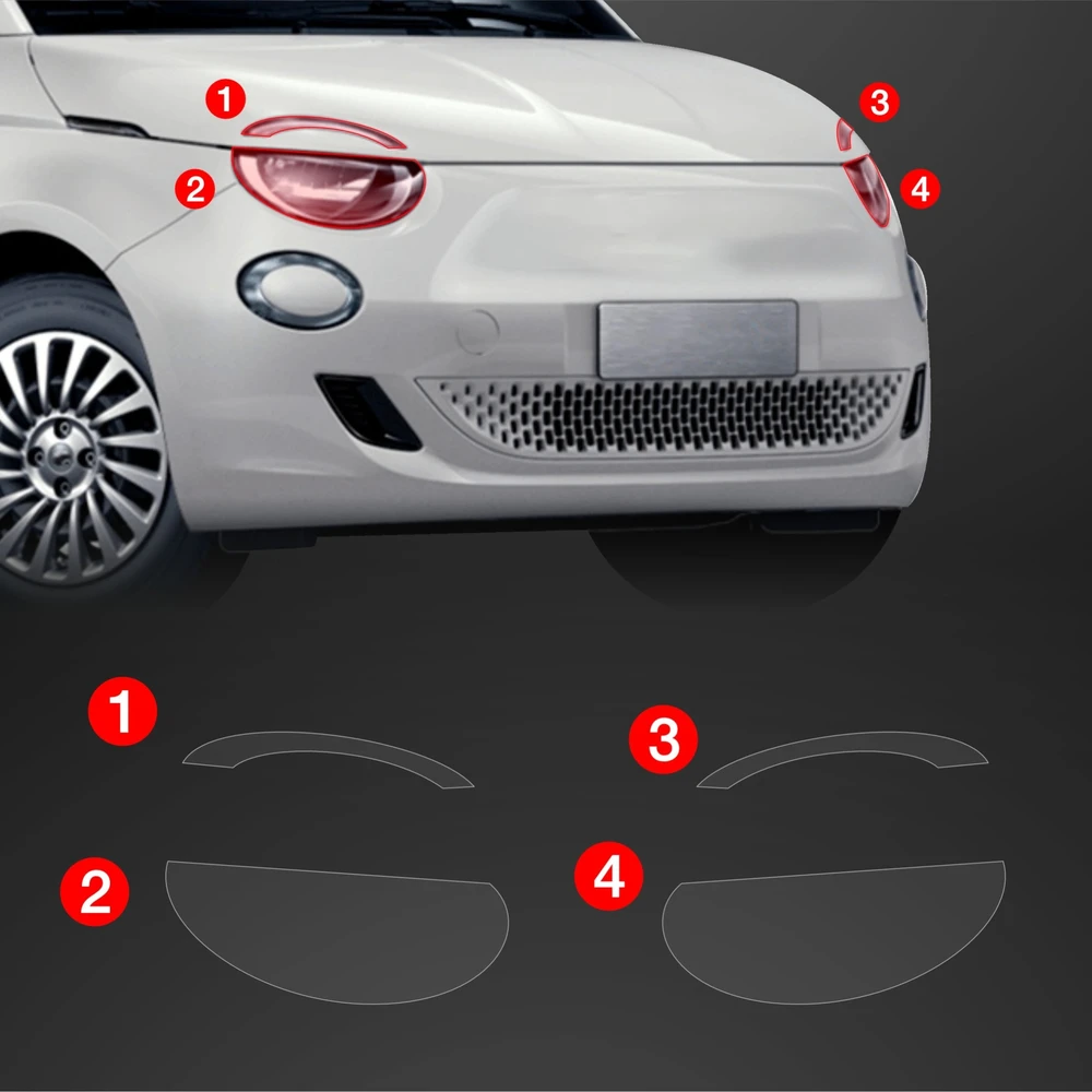 GrizzGlass apsauginė plėvelė priekiniams žibintams GrizzGlass BodyShield, skirta Fiat 500 (2016-2025) [4w1]