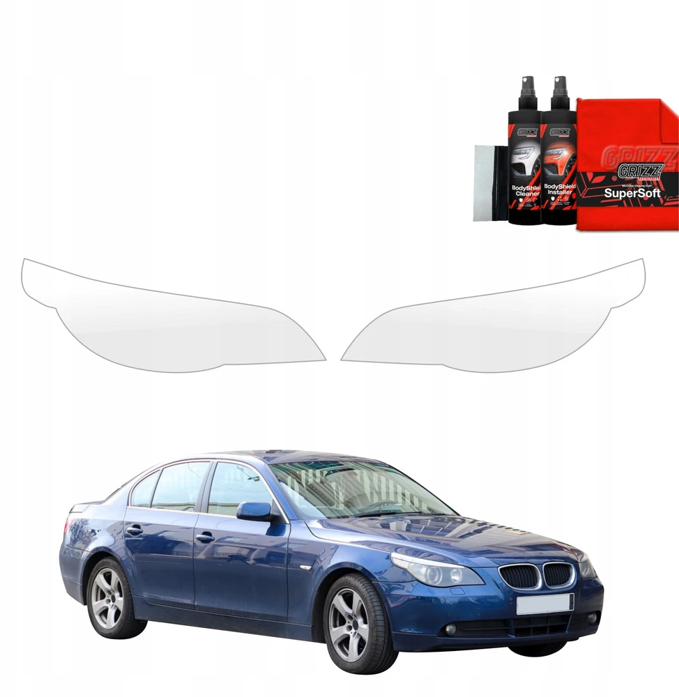 GrizzGlass Apsauginė plėvelė ant žibintų GrizzGlass BodyShield skirtas BMW 5 E60 Sedan PreLCI (2003-2007) [2w1]