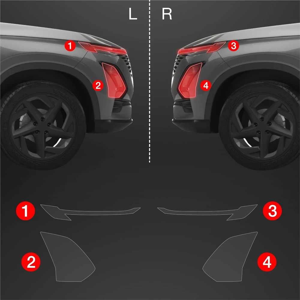 GrizzGlass apsauginė plėvelė priekiniams žibintams BodyShield, skirta OMODA 5 Facelift (2024-2025) [4w1]