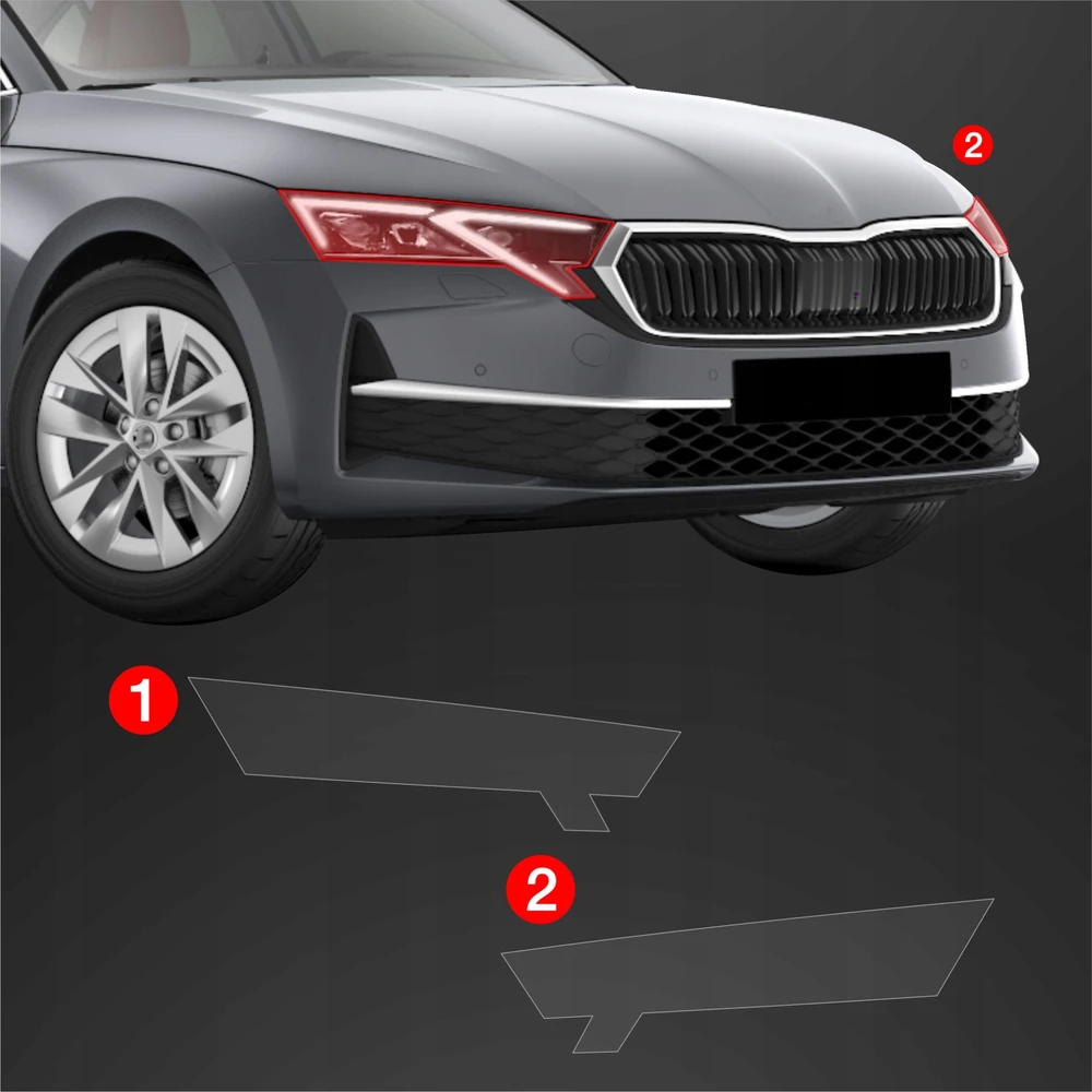 GrizzGlass Apsauginė plėvelė priekiniams žibintams BodyShield, skirta Skoda Octavia 4 Hatchback Facelifting (2024-2025) [2w1]