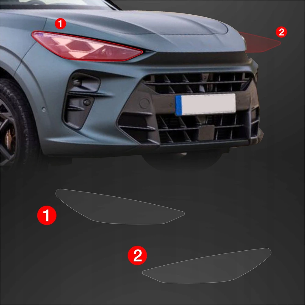GrizzGlass Apsauginė plėvelė priekiniams žibintams GrizzGlass BodyShield, skirta Cupra Terramar (2024-2025) [2v1]