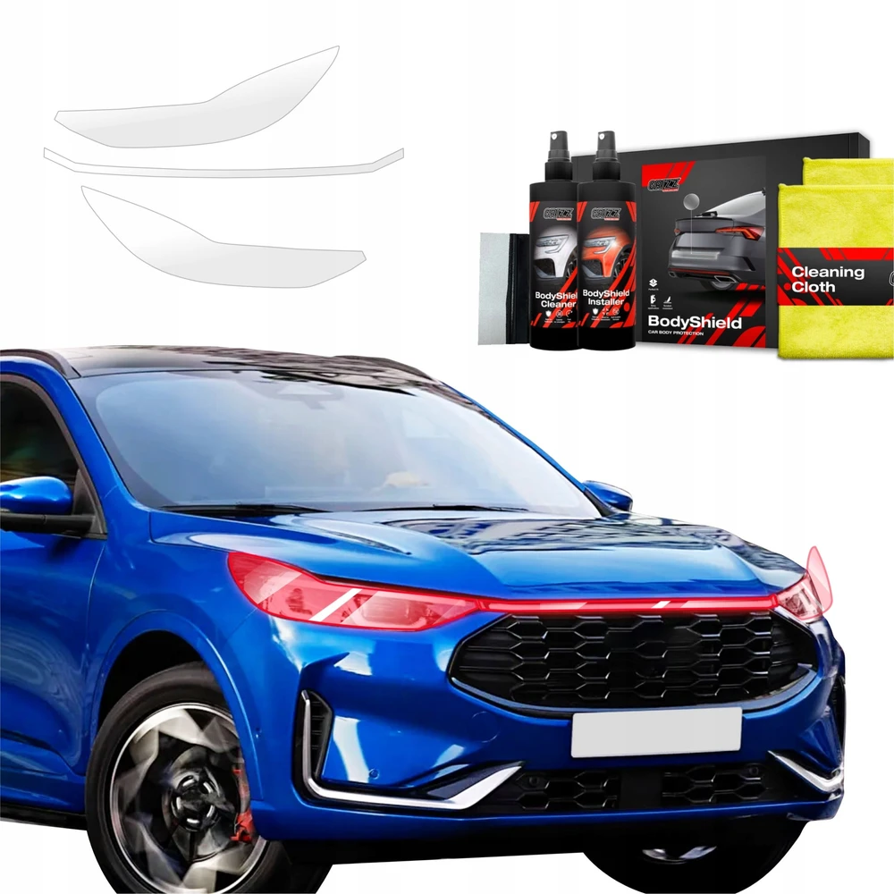 GrizzGlass Apsauginė plėvelė priekiniams žibintams BodyShield skirtas Ford Kuga ST-Line X Facelift (2024-2025) [2w1]