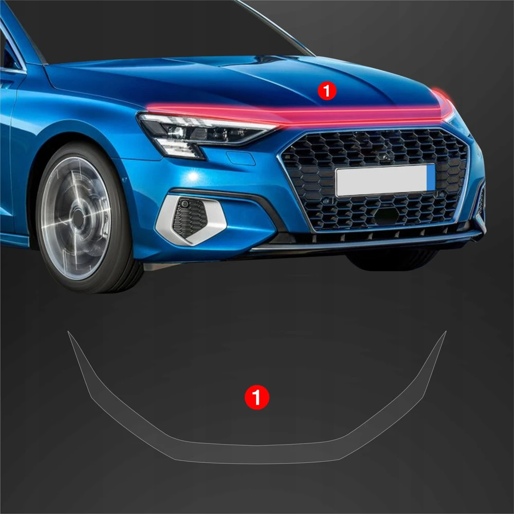 GrizzGlass Apsauginė plėvelė ant kaukės GrizzGlass BodyShield, skirta Audi A3 8Y Sportback (2020-2023)