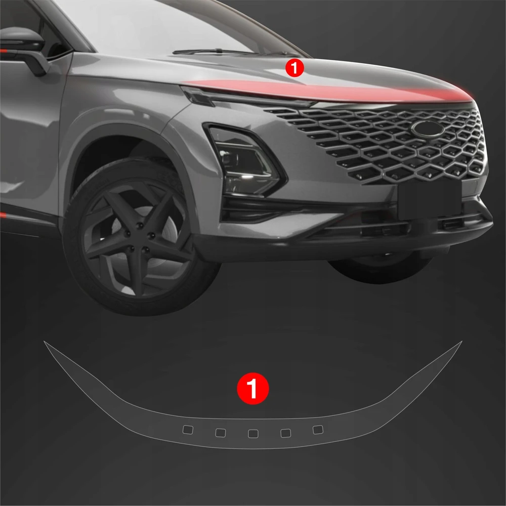 GrizzGlass Apsauginė plėvelė ant kaukės GrizzGlass BodyShield, skirta OMODA 5 Facelift (2024-2025)