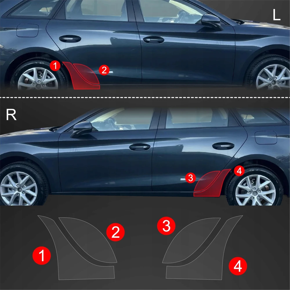GrizzGlass Apsauginė plėvelė ant sparnų BodyShield, skirta Seat Leon (2024-2025) [4w1]