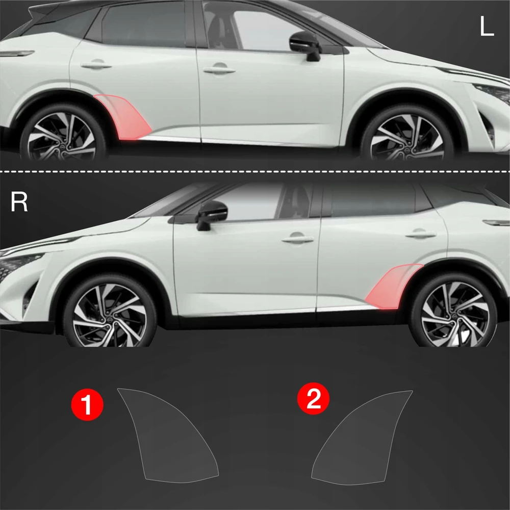 GrizzGlass Apsauginė plėvelė ant sparnų GrizzGlass BodyShield, skirta Nissan Qashqai 3 Facelift (2024-2025) [2 in 1]