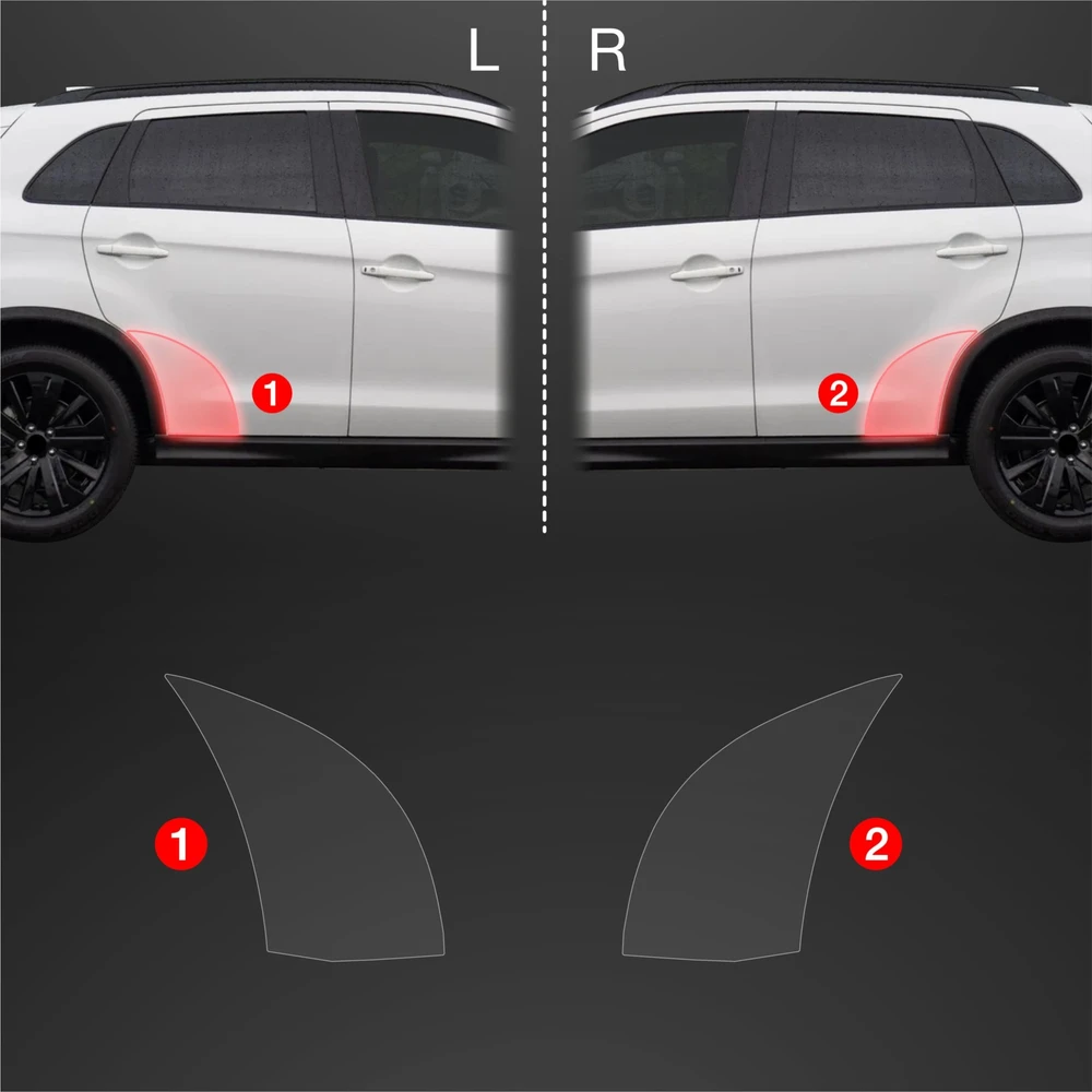 GrizzGlass Apsauginė plėvelė ant ratų arkų GrizzGlass BodyShield skirtas Mitsubishi ASX Facelift (2024-2025) [2w1]