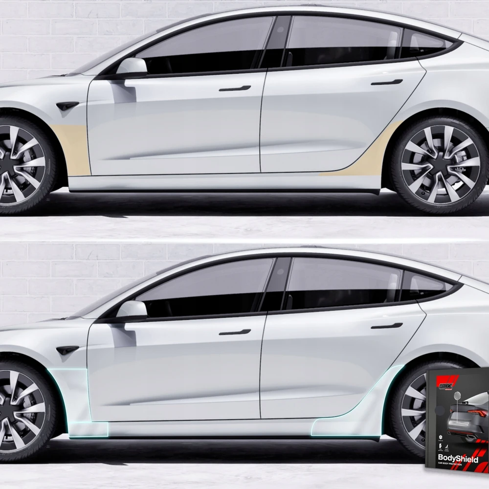 GrizzGlass Apsauginė plėvelė ant sparnų GrizzGlass BodyShield, skirta Skoda Superb 3 Combi (2019-2023) [4w1]