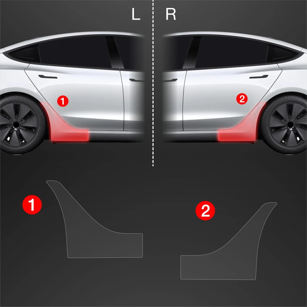 GrizzGlass Apsauginė plėvelė ant sparnų GrizzGlass BodyShield, skirta Tesla Model 3 (2021-2025) [2 in 1]