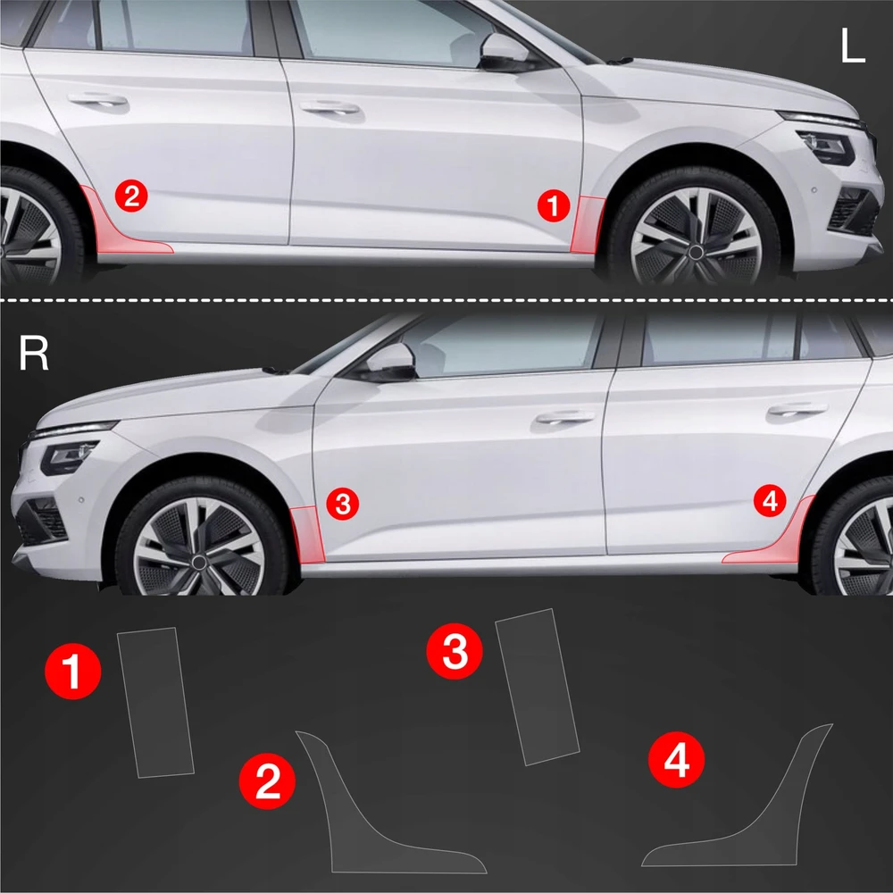 GrizzGlass Apsauginė plėvelė ant sparnų GrizzGlass BodyShield, skirta Skoda Kamiq (2024-2025) [4w1]