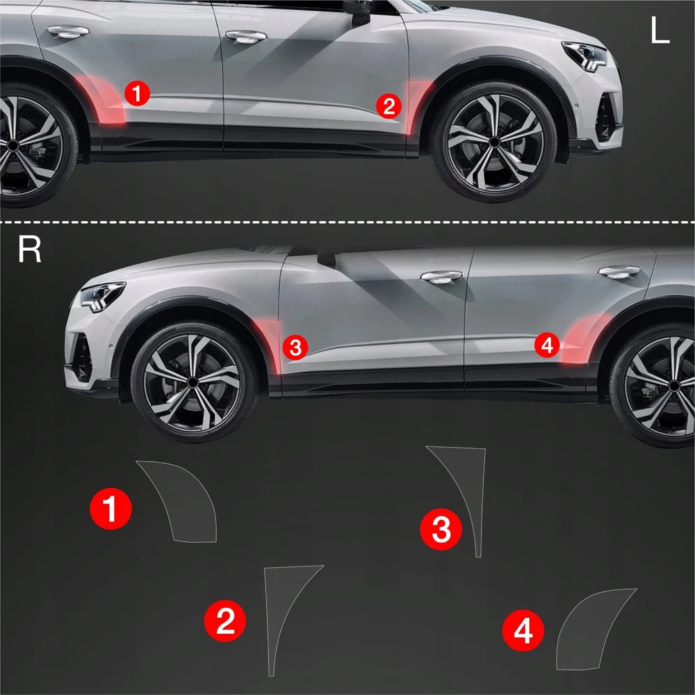 GrizzGlass Apsauginė plėvelė ant ratų arkų GrizzGlass BodyShield Audi Q3 Sportback (2018-2025) [4w1]