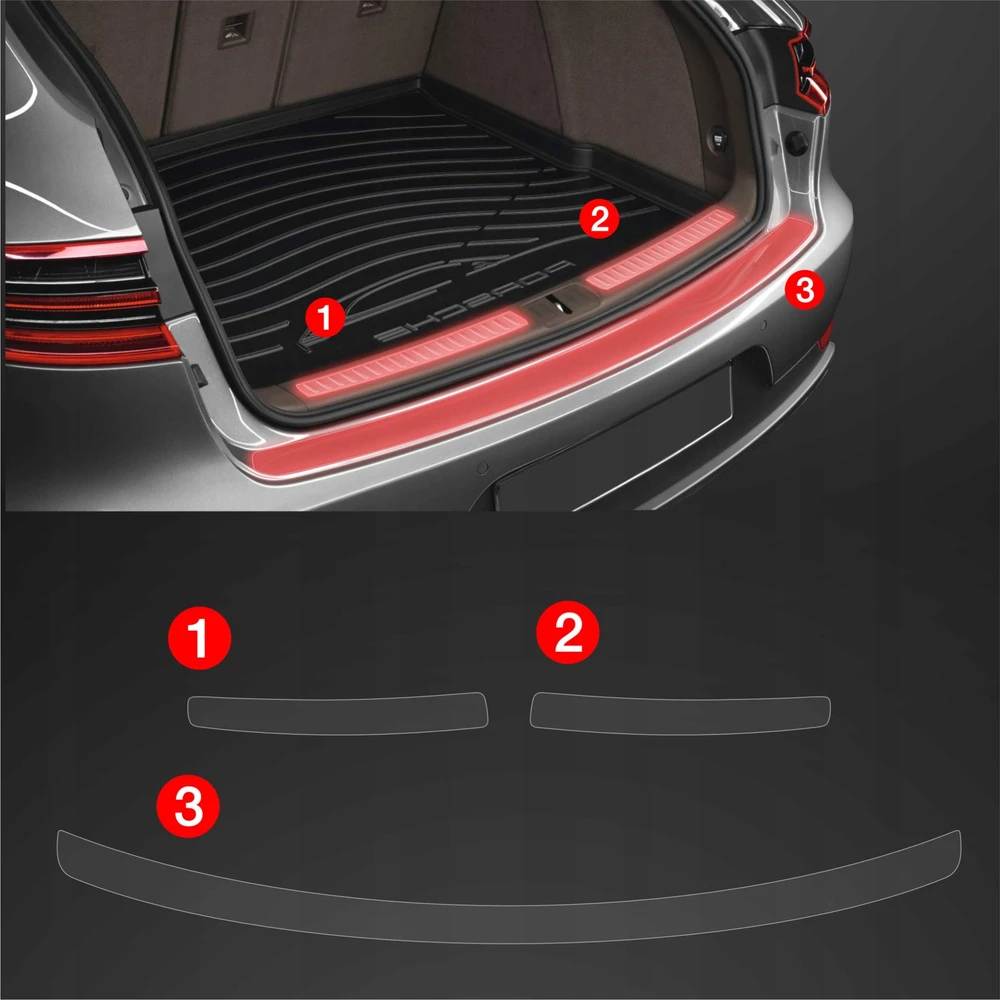 GrizzGlass Apsauginė plėvelė bagažinės slenksčiui GrizzGlass BodyShield, skirta Porsche Macan GTS (2021-2024) [3w1]