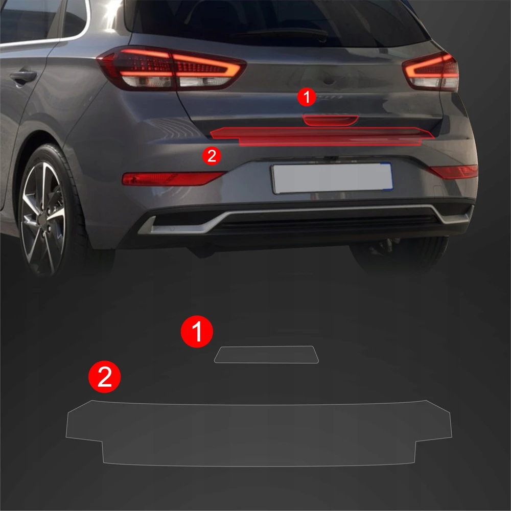 GrizzGlass Apsauginė plėvelė bagažinės slenksčiui GrizzGlass BodyShield, skirta Hyundai i30 Hatchback (2020-2025) [2 in 1]