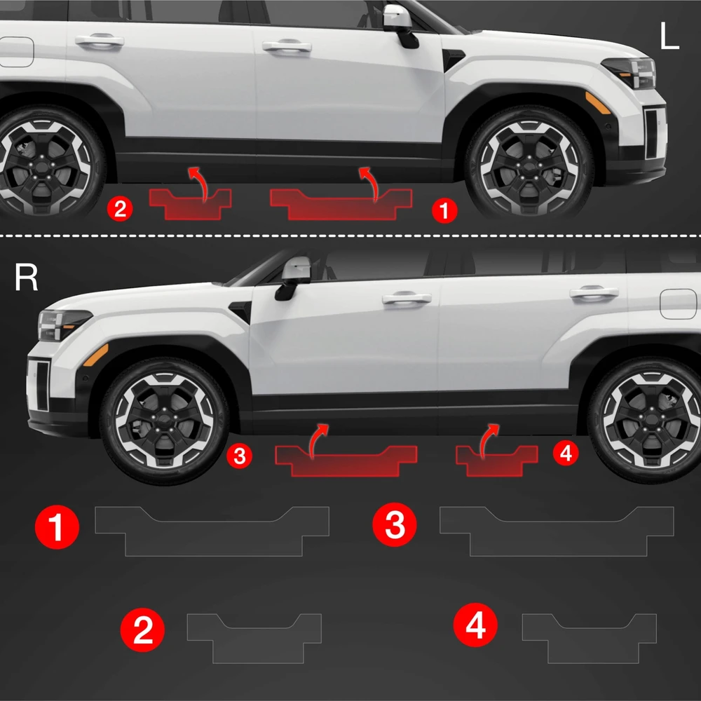 GrizzGlass Apsauginė plėvelė ant slenksčių BodyShield Hyundai Santa Fe (2023-2025) [4w1]