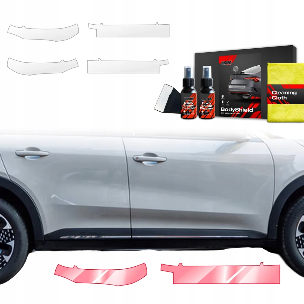 GrizzGlass Apsauginė plėvelė ant slenksčių GrizzGlass BodyShield, skirta Fiat 600 (2023-2025) [4w1]