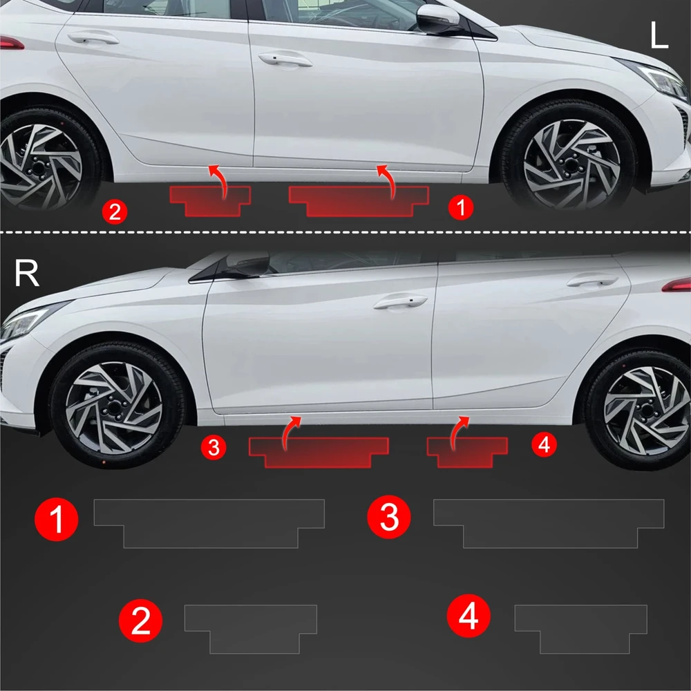 GrizzGlass Apsauginė plėvelė ant slenksčių GrizzGlass BodyShield, skirta Hyundai i20 (2023-2025) [4w1]