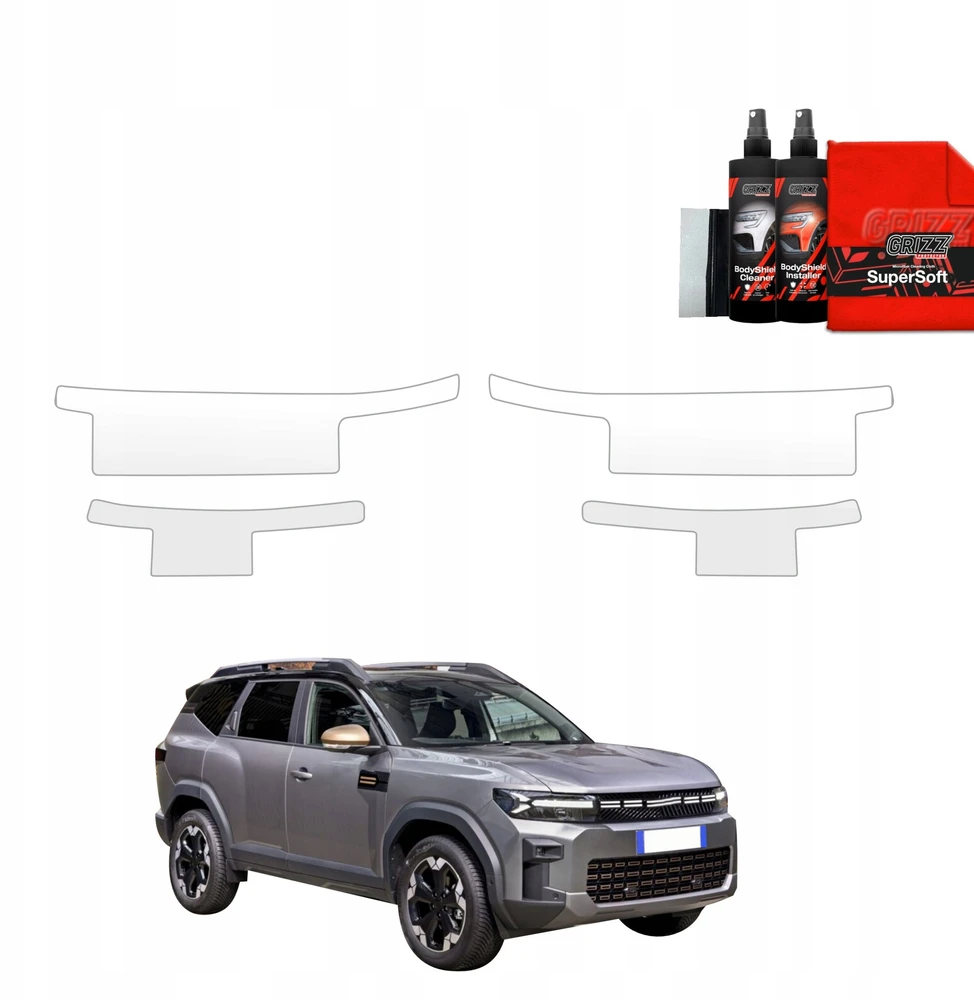 GrizzGlass Apsauginė plėvelė ant slenksčių BodyShield, skirta Dacia Bigster (2025) [4w1]
