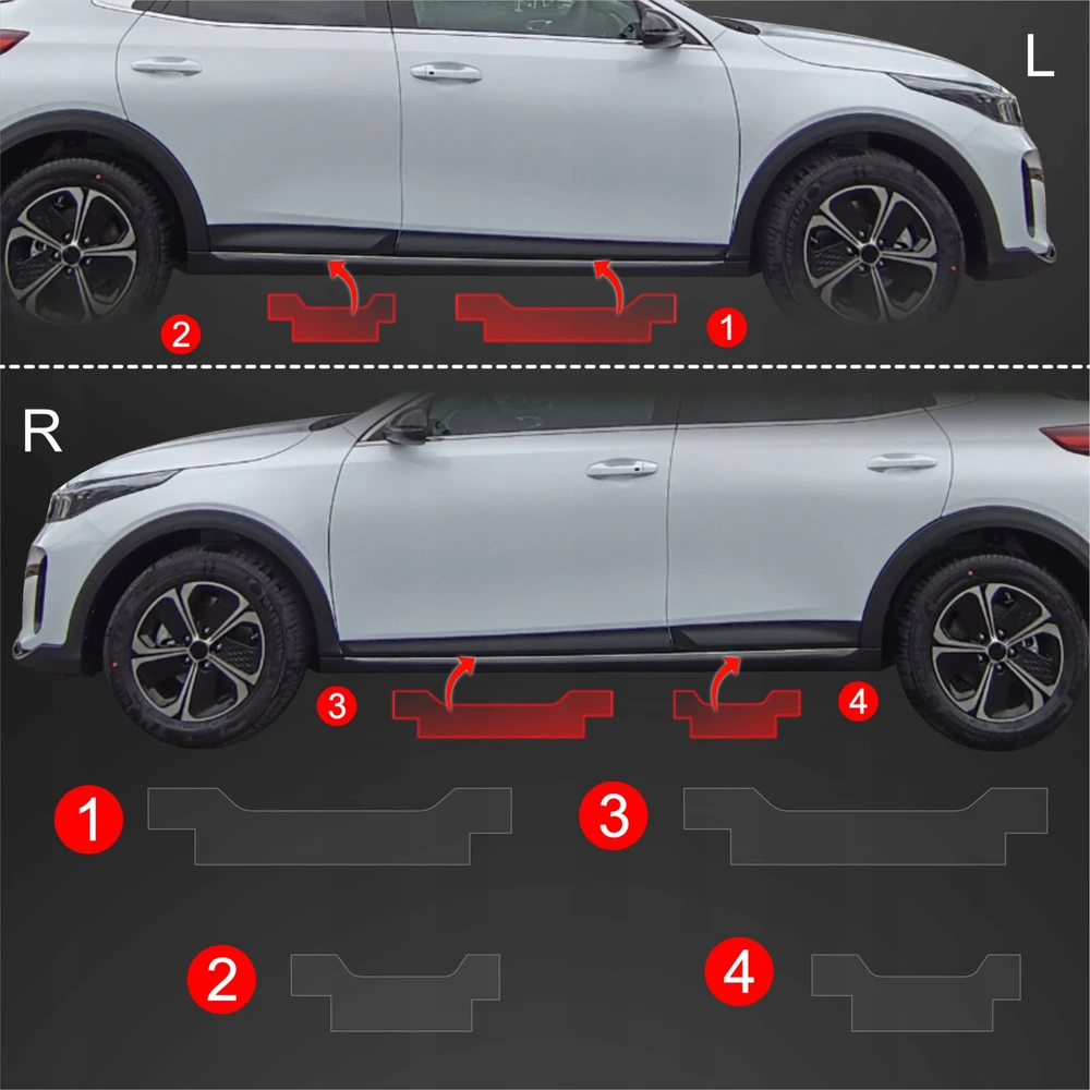 GrizzGlass Apsauginė plėvelė ant slenksčių BodyShield skirtas Kia XCeed (2022-2025) [4w1]