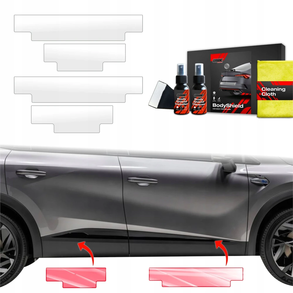 GrizzGlass Apsauginė plėvelė ant slenksčių GrizzGlass BodyShield, skirta Renault Captur (2024-2025) [4w1]