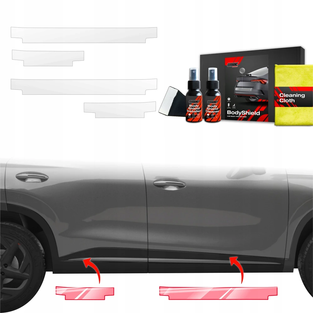 GrizzGlass Apsauginė plėvelė ant slenksčių GrizzGlass BodyShield, skirta OMODA 5 Facelift (2024-2025) [4w1]