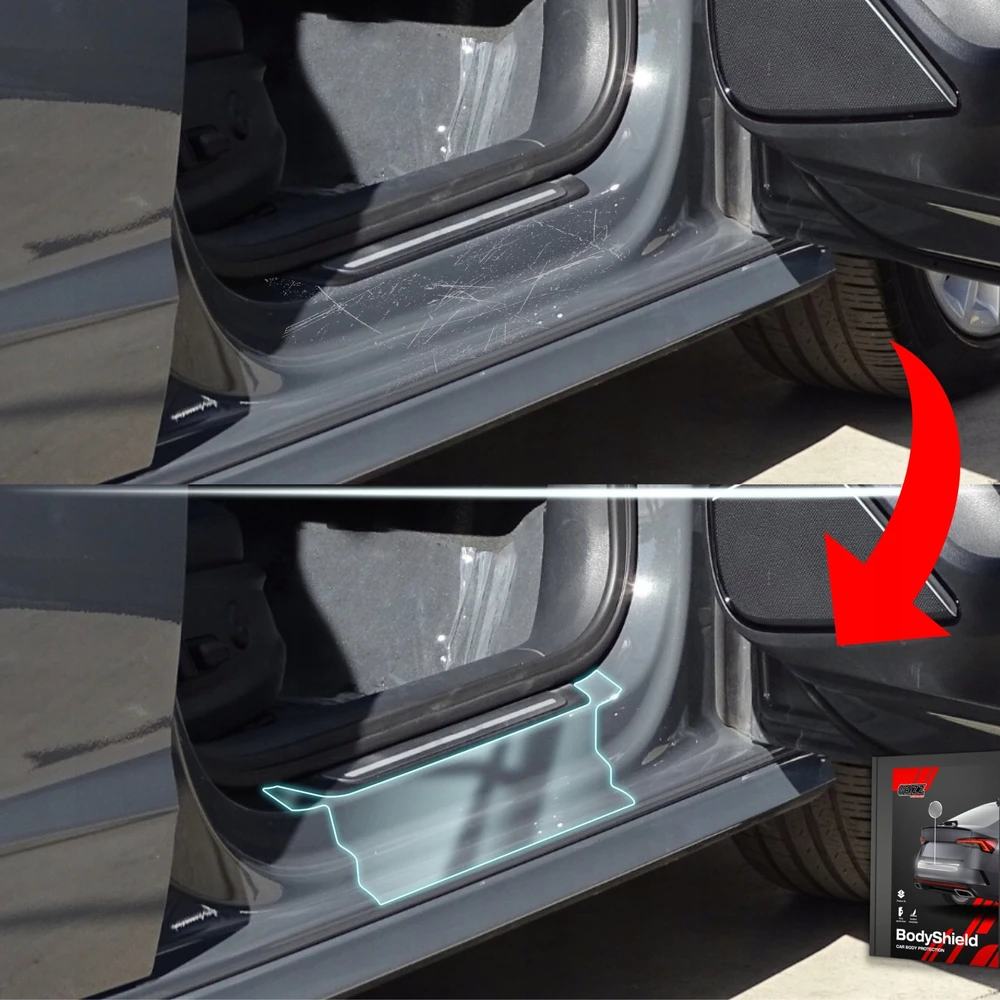 „GrizzGlass“ „GrizzGlass BodyShield“ apsauginė plėvelė nuo slenksčių, skirta „Tesla Model 3“ (2017–2020 m.) [4in1]