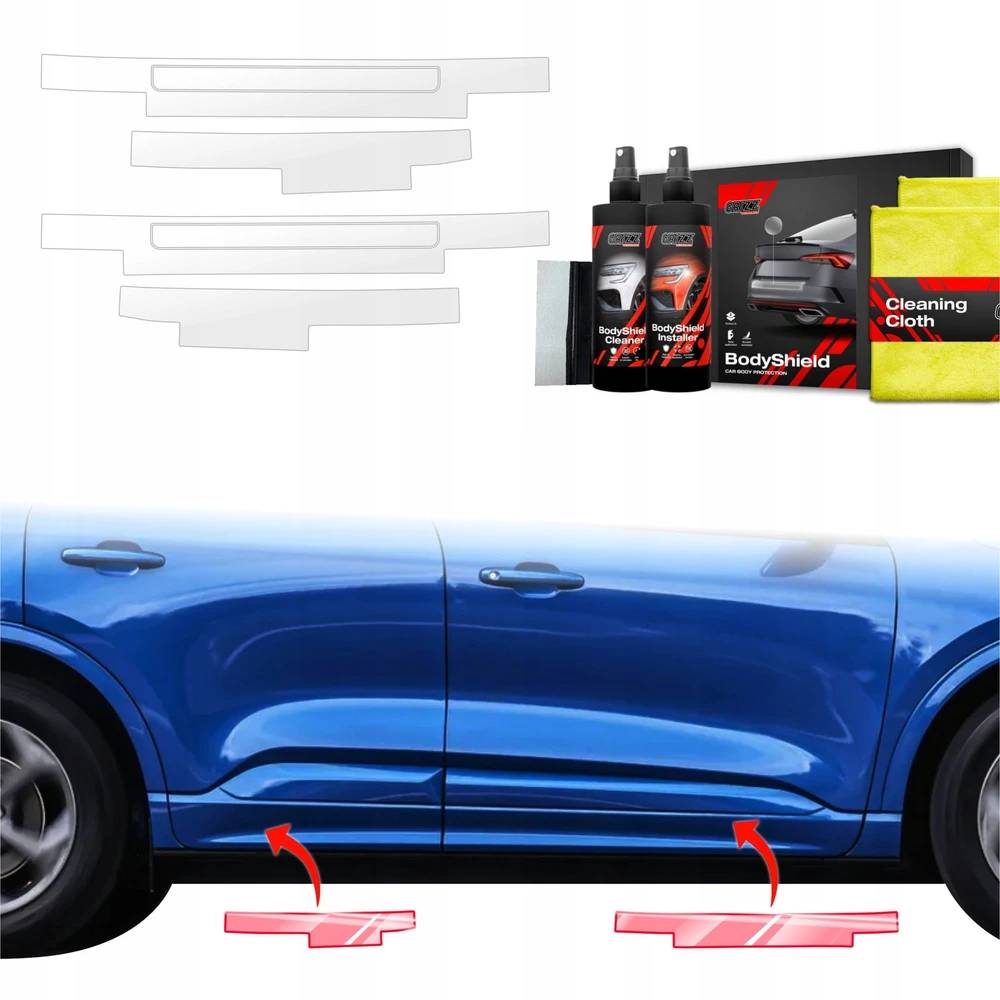 GrizzGlass Apsauginė plėvelė ant slenksčių GrizzGlass BodyShield skirtas Ford Kuga ST-Line X Facelift (2024-2025) [4w1]