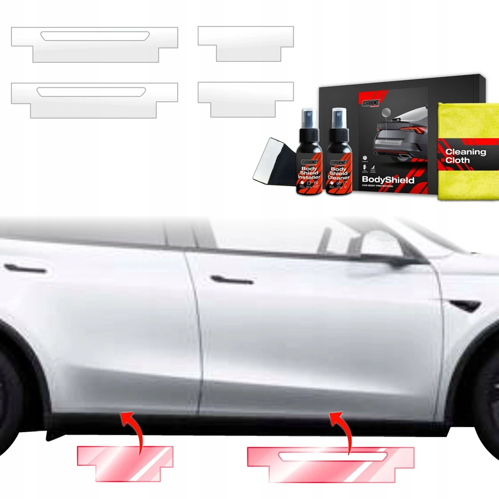 GrizzGlass Apsauginė plėvelė ant slenksčių BodyShield, skirta Tesla Model Y Juniper (2024-2025) [4w1]