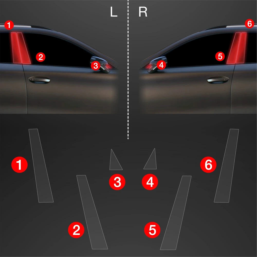GrizzGlass Apsauginė plėvelė statramsčiams BodyShield skirtas Cupra Formentor Facelift (2024-2025) [6w1]