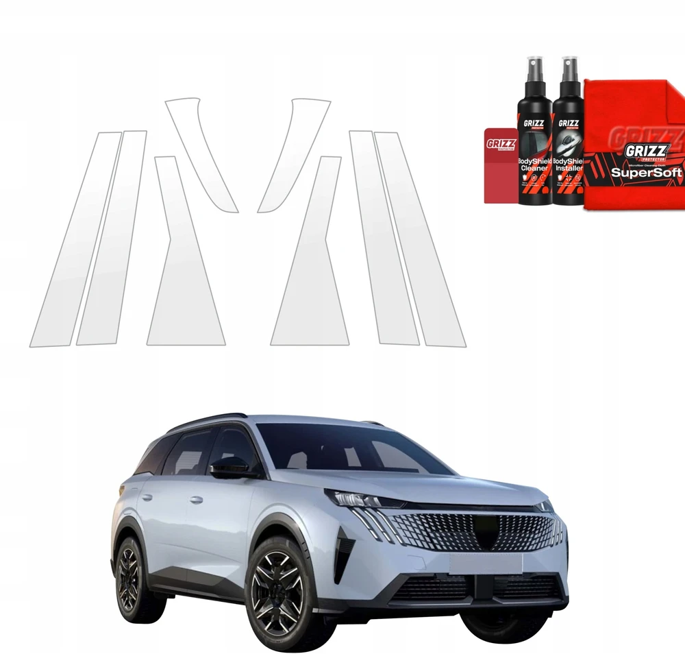 GrizzGlass Apsauginė plėvelė ant stulpelių BodyShield, skirta Peugeot 5008 (2025-2026) [8w1]