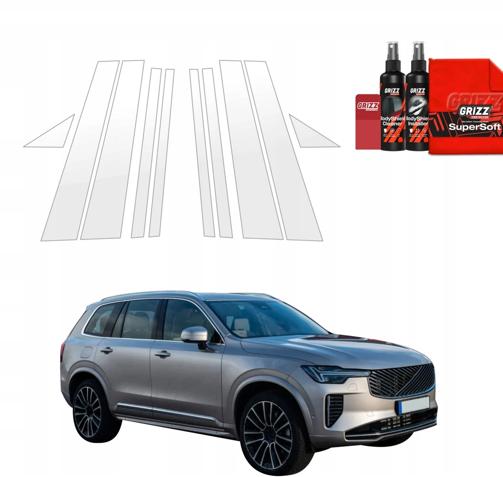 GrizzGlass apsauginė plėvelė ant statramsčių BodyShield, skirta Volvo V90 (2026) [10w1]
