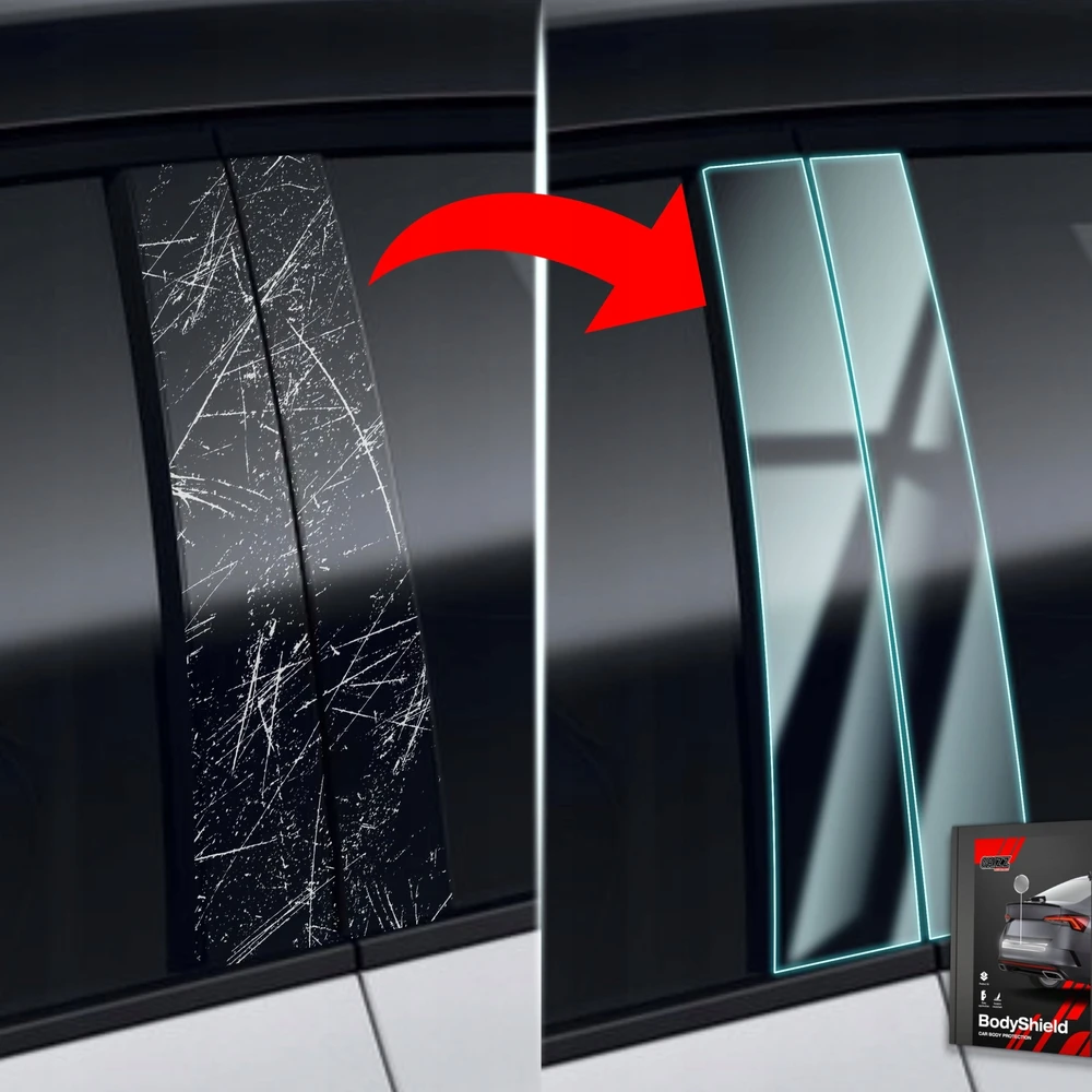 GrizzGlass Apsauginė plėvelė ant stulpelių BodyShield, skirta Skoda Superb 3 Liftback (2019-2023) [4w1]