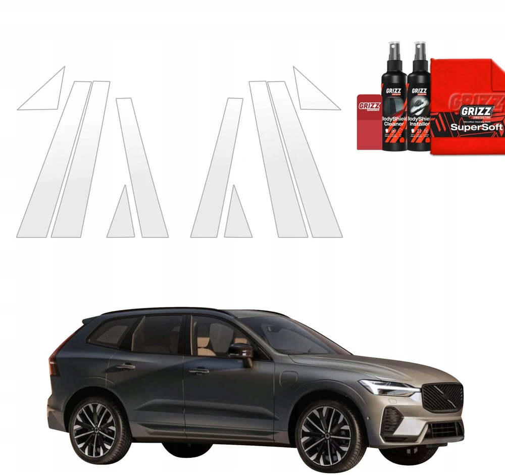 GrizzGlass Apsauginė plėvelė ant statramsčių BodyShield, skirta Volvo XC60 (2025-2026) [10w1]