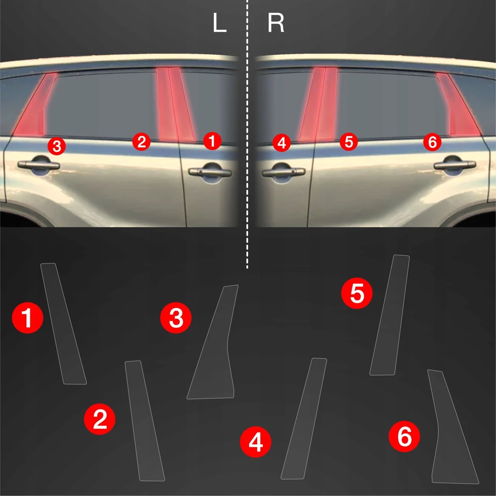 GrizzGlass Apsauginė plėvelė ant stulpelių GrizzGlass BodyShield Suzuki Vitara Facelift (2024-2025) [6w1]