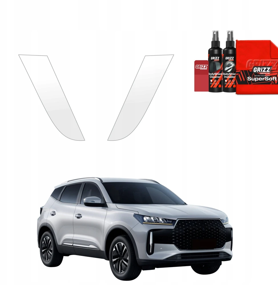 GrizzGlass Apsauginė plėvelė ant statramsčių BodyShield, skirta Chery Tiggo 4 (2025-2026) [2w1]