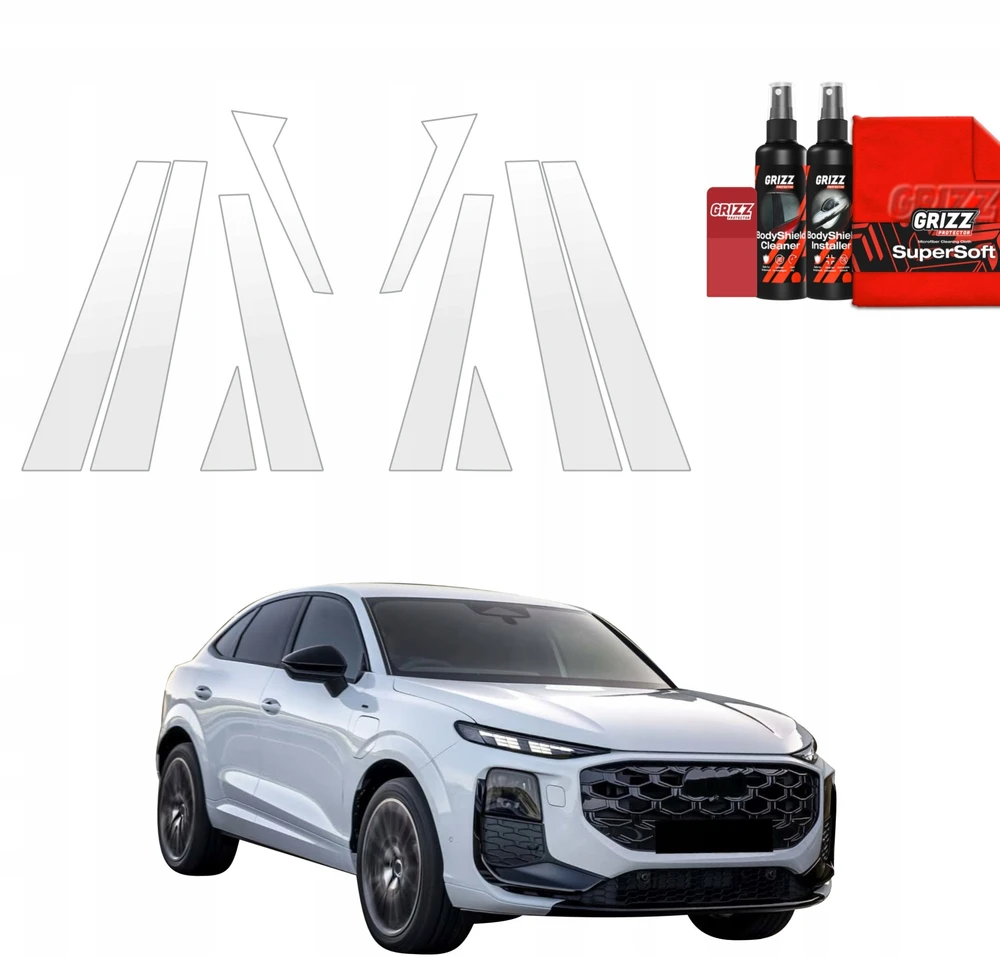 GrizzGlass Apsauginė plėvelė statramsčiams BodyShield, skirta Audi Q3 (2025-2026) [10w1]