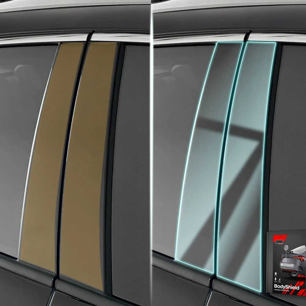 GrizzGlass Apsauginė plėvelė ant stulpelių BodyShield, skirta Skoda Scala (2023-2025) [4w1]