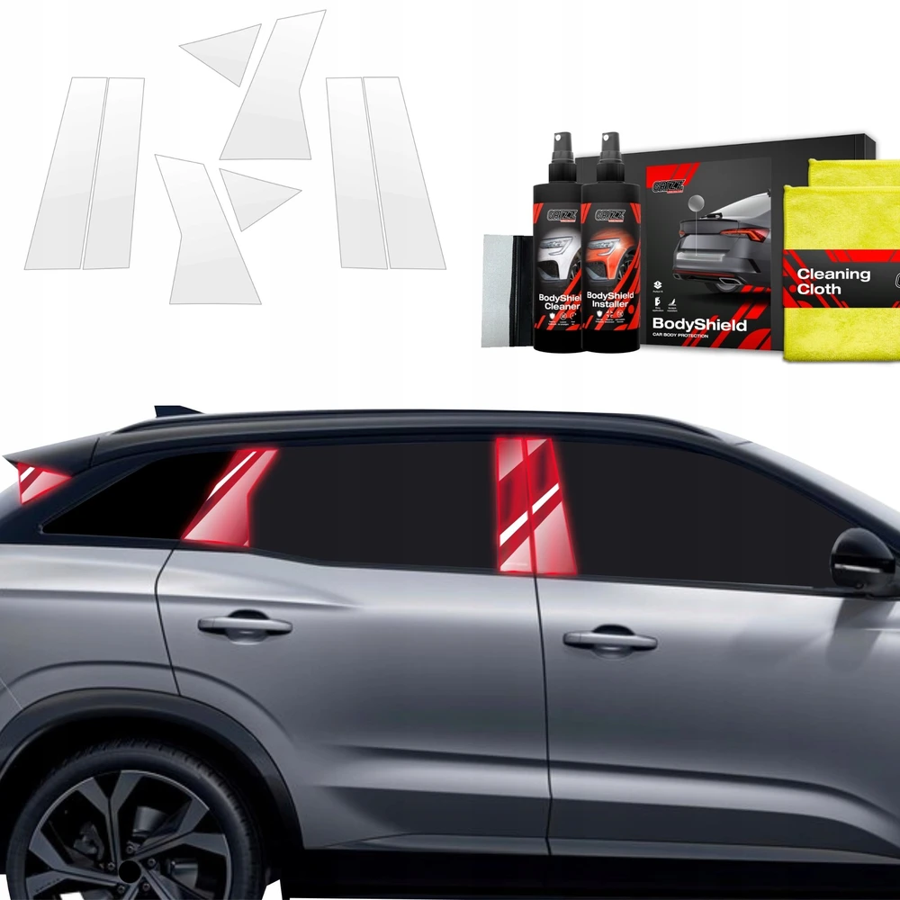 GrizzGlass Apsauginė plėvelė ant statramsčių GrizzGlass BodyShield skirtas Renault Austral (2022-2025) [8w1]