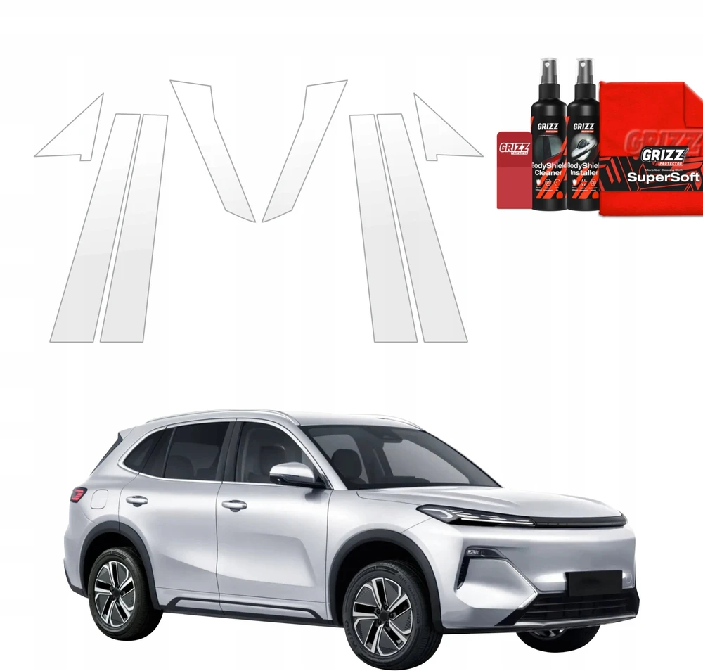 GrizzGlass Apsauginė plėvelė stulpams BodyShield, skirta Geely Starray EM-i (2025-2026) [8w1]