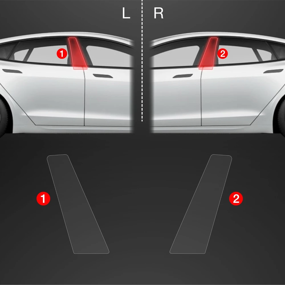GrizzGlass Apsauginė plėvelė statramsčiams BodyShield, skirta Tesla Model S (2023-2025) [2w1]