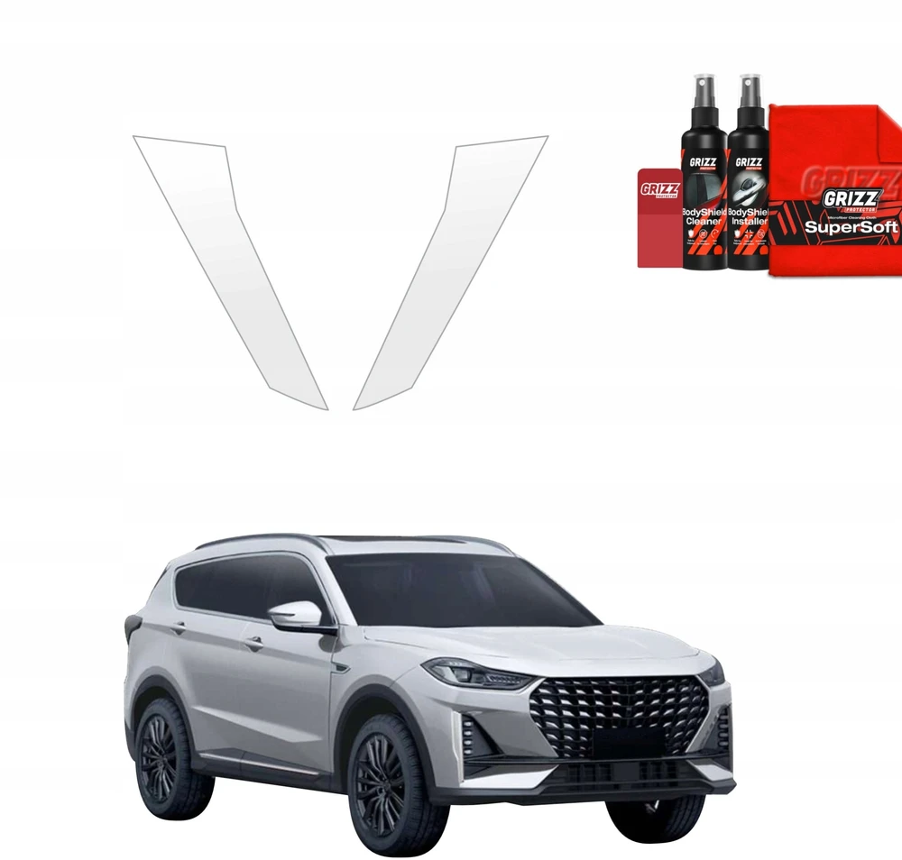 GrizzGlass Apsauginė plėvelė stovams BodyShield, skirta Jetour X70 Plus (2025-2026) [2w1]