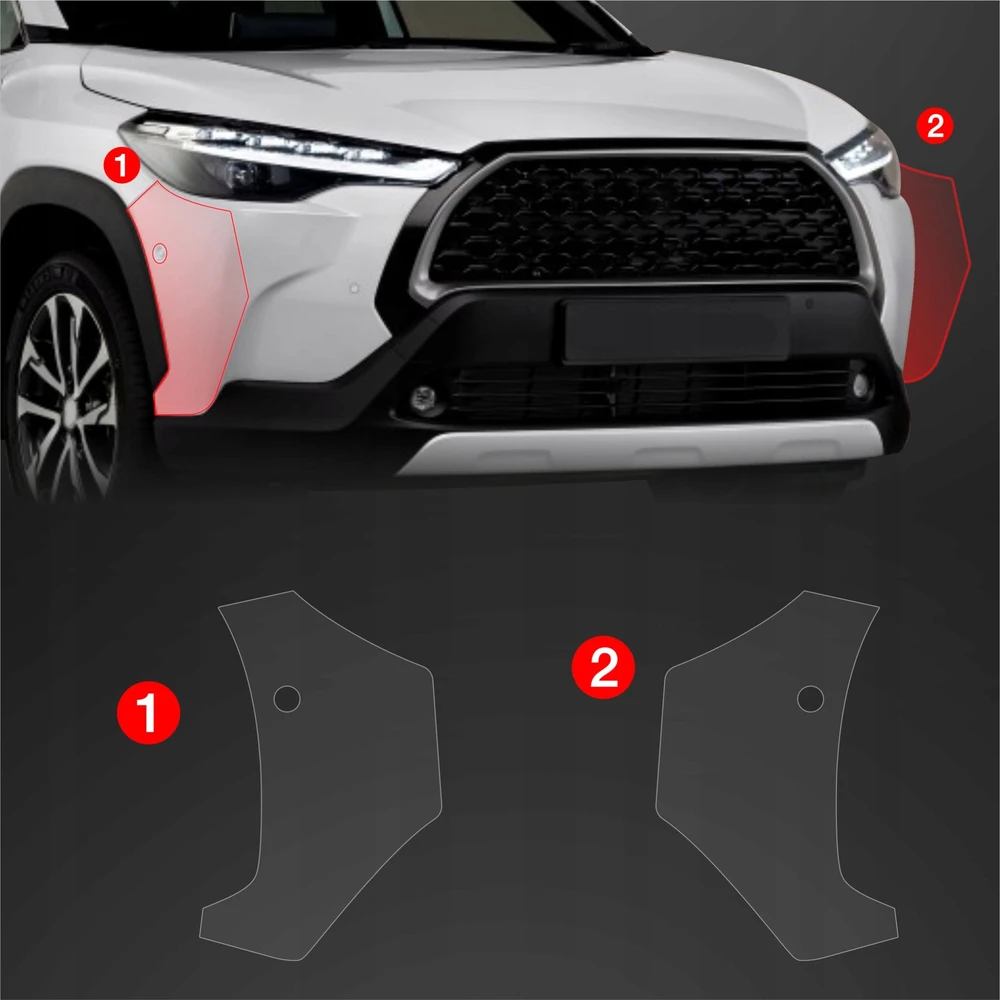 GrizzGlass Apsauginė plėvelė ant buferio BodyShield, skirta Toyota Corolla Cross (2022-2025) [2w1]