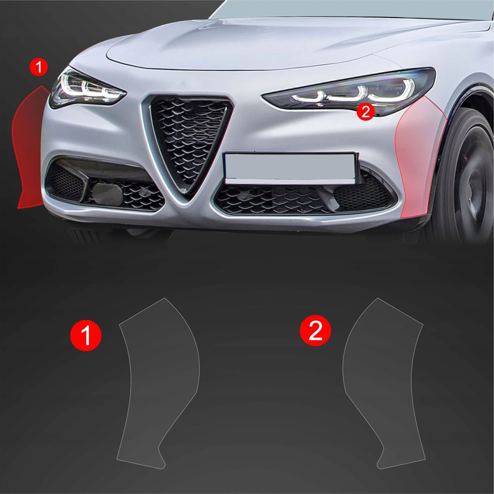 GrizzGlass Apsauginė plėvelė ant buferio GrizzGlass BodyShield, skirta Alfa Romeo Stelvio (2023-2025) [2 in 1]