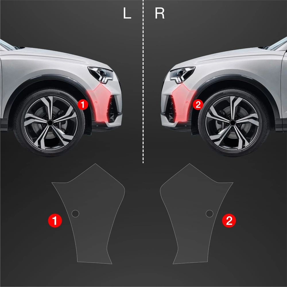GrizzGlass Apsauginė plėvelė ant buferio GrizzGlass BodyShield, skirta Audi Q3 Sportback (2018-2024) [2w1]