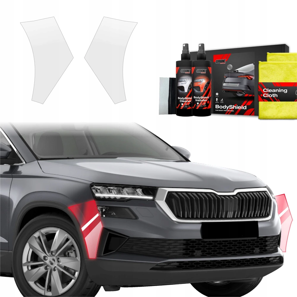GrizzGlass Apsauginė plėvelė ant buferio GrizzGlass BodyShield, skirta Skoda Karoq (2022-2025) [2w1]