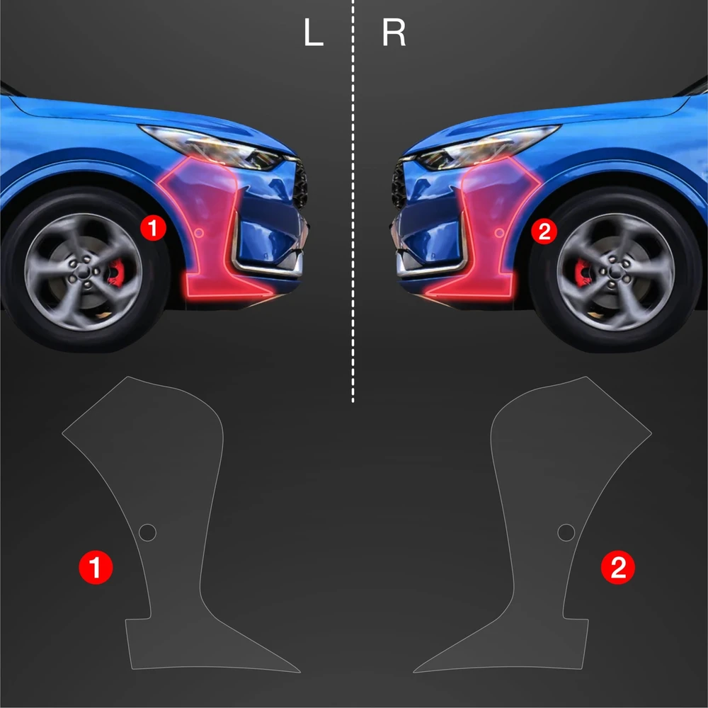 GrizzGlass Apsauginė plėvelė ant buferio GrizzGlass BodyShield, skirta Ford Kuga Active X Driver Assistance Facelift (2024-2025) [2 in 1]