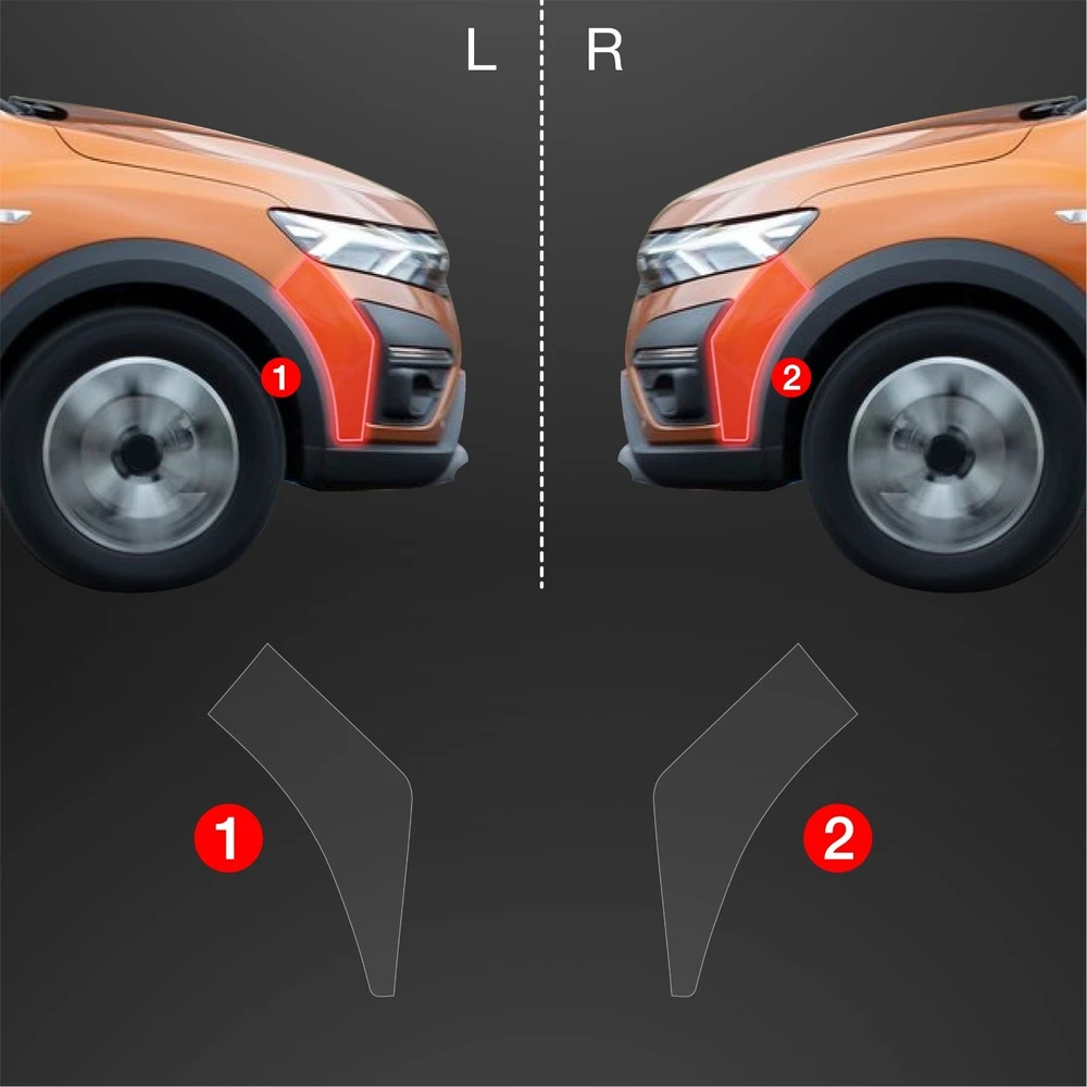 GrizzGlass Apsauginė plėvelė ant buferio GrizzGlass BodyShield, skirta Dacia Sandero (2020-2025) [2in1]