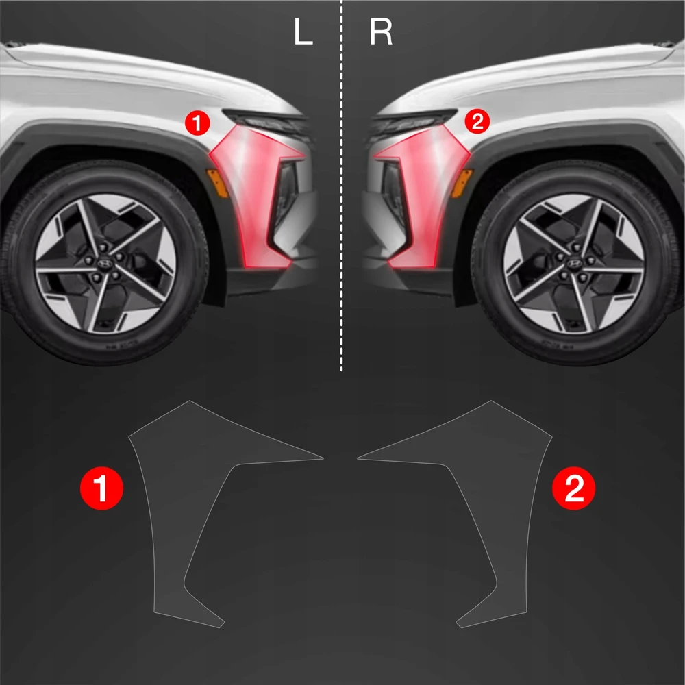 GrizzGlass Apsauginė plėvelė ant buferio BodyShield, skirta Hyundai Tucson Facelift (2024-2025) [2w1]