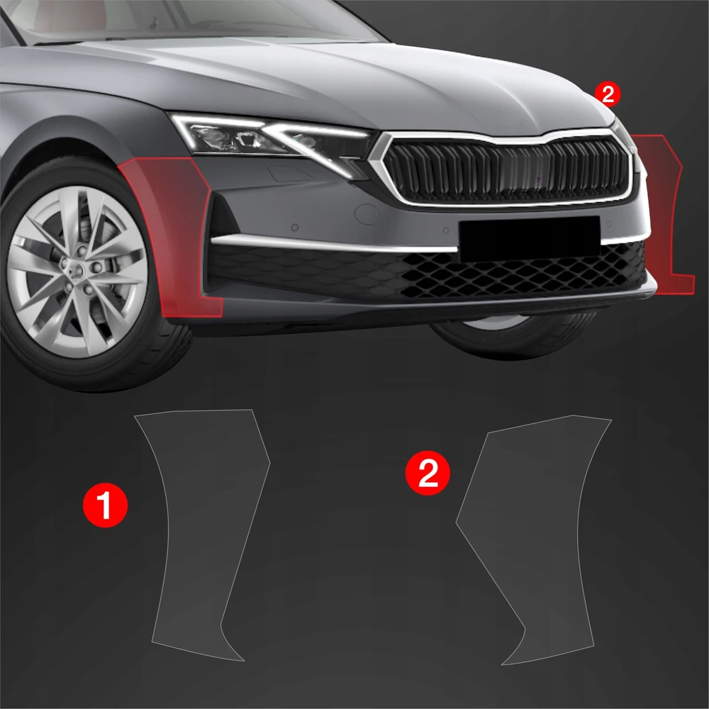 GrizzGlass Apsauginė plėvelė ant buferio GrizzGlass BodyShield skirtas Skoda Octavia 4 Hatchback Facelifting (2024-2025) [2 in 1]
